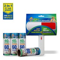 2-in-1 Pet Hair Remover Lint Roller & Lint Brush Self-Cleaning Sleeve 5.5" Extra-Wide Sticky Sheets | Furniture, Clothes, Sofa, Car Interior 2-in-1 Pet Hair Remover Lint Roller & Lint Brush Self-Cleaning Sleeve 5.5" Extra-Wide Sticky Sheets | Furniture, Clothes, Sofa, Car Interior