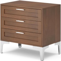 Accent Storage Cabinet, 3-Drawer Bedside Table Nightstand with Metal Legs for Home, Living Room, Bedroom - HDA10103BL