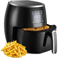 5.8Qt Air Fryer, 1700W XL Air Fryer with Digital Display, Temperature Control, 8 Preset Cooking Modes, Recipe Book  - AF18