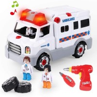 Take Apart Ambulance Playset –Build Your Own Ambulance Car Toy with Lights & Sounds Model 661-415