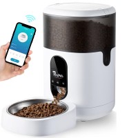 4L Automatic Pet Feeder, WiFi Cat Food Dispenser with Stainless Steel Bowl, App Control, Portion Control, Voice Recording for Cats, Small/ Medium Pets - PT05