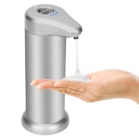 Automatic Soap Dispenser, 300ml Infrared Motion Sensor Foam Soap Dispenser for Home, Kitchen, Bathroom (Silver)