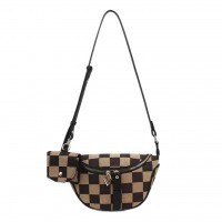 Checkered Fanny Pack Shoulder Bag for Women, Plaid Crossbody Purse with Adjustable Strap, Zipper Closure, Mini Pouch, Compact Fashion Bag for Daily Use, Travel, Shopping Model 248-BP Checkered Fanny Pack Shoulder Bag for Women, Plaid Crossbody Purse with Adjustable Strap, Zipper Closure, Mini Pouch, Compact Fashion Bag for Daily Use, Travel, Shopping Model 248-BP