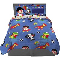 7-Piece Kids Bedding Sheet Set, Full Size, Cartoon Soft Microfiber Comforter, Fitted Sheet, 2 Pillowcases, 2 Shams for Full Bed - DT2538 7-Piece Kids Bedding Sheet Set, Full Size, Cartoon Soft Microfiber Comforter, Fitted Sheet, 2 Pillowcases, 2 Shams for Full Bed - DT2538