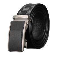 Men’s Ratchet Dress Belt, Top Grain Cowhide Leather Automatic Buckle Belt, Cut-to-Fit Adjustable 3.5 cm Width, Black Check Pattern, Business Casual Formal Waist Belt for Daily Wear Model DTG47 Men’s Ratchet Dress Belt, Top Grain Cowhide Leather Automatic Buckle Belt, Cut-to-Fit Adjustable 3.5 cm Width, Black Check Pattern, Business Casual Formal Waist Belt for Daily Wear Model DTG47