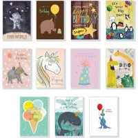 11 Card Assortment Boxset of Birthday Greeting Cards, Birthday Cards For Children and Adults - NC-05619-11