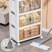 5 Tier Stackable Storage Shelf, Extra Large Collapsible Closet Organizer Transparent Storage Boxes with Wheels for Home, Kitchen, Bedroom, Closet - 9011