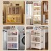 5 Tier Stackable Storage Shelf, Extra Large Collapsible Closet Organizer Transparent Storage Boxes with Wheels for Home, Kitchen, Bedroom, Closet - 9011