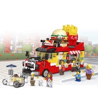 870 PCS Building Blocks Set, Burger Food Truck Mini Blocks STEM Toy for Kids - 19007