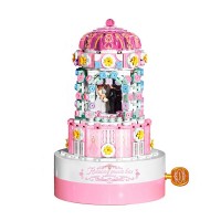 537 PCS Rotating Music Box Bulding Block Set, Wedding Cake Music Box Constructor - 9057