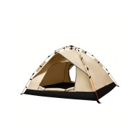 Pop-Up Camping Tent, 210 x 210 x 135 cm Large Size  2-4 Person Lightweight Camping Tent with Carrying Bag for Outdoor, Camping, Hiking (Gold w/ Black Bottom) - TE-STZP002-GD-B-M Pop-Up Camping Tent, 210 x 210 x 135 cm Large Size  2-4 Person Lightweight Camping Tent with Carrying Bag for Outdoor, Camping, Hiking (Gold w/ Black Bottom) - TE-STZP002-GD-B-M