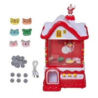 Claw Toy Grabber, Mini Christmas Arcade Candy Machine with Coins, Lights, Sound for Kids - SLW-957A