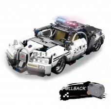 556 PCS Car Building Blocks Set, 1:18 Scale Police Sports Car Model with Pull Back Motor - 10236