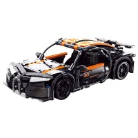 490 PCS Car Building Blocks Set, 1:18 Bugatti Chiron Car Model with Pull-Back Motor - 11004