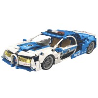 403 PCS Car Building Blocks Set, 1:18 Scale Police Super Car Model with Pull-Back Motor - T3039