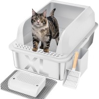 Extra Large Stainless Steel Cat Litter Box with High Sides, Double Layer Mat & Scoop – Non-Stick, Easy to Clean, Odor Resistant, Splash-Proof Design for Large, Elderly, or Multiple Cats – XL 20L Capacity Extra Large Stainless Steel Cat Litter Box with High Sides, Double Layer Mat & Scoop – Non-Stick, Easy to Clean, Odor Resistant, Splash-Proof Design for Large, Elderly, or Multiple Cats – XL 20L Capacity