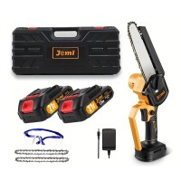 6" inch Mini Chainsaw, Cordless Electric Chainsaw with Brushless Motor, 2 Batteries, Carry Case for Tree Trimming, Woodcutting (Yellow) - KP-DJ212D 6" inch Mini Chainsaw, Cordless Electric Chainsaw with Brushless Motor, 2 Batteries, Carry Case for Tree Trimming, Woodcutting (Yellow) - KP-DJ212D