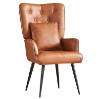 Accent Chair, Vintage Style Wingback Chair with Pillow, Arms for Home, Living Room, Bedroom - XLM3-Y217 
