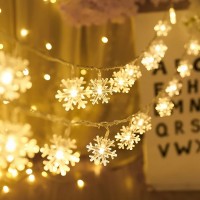 Christmas Snowflake String Lights, 6M Battery Operated String Lights with 40 LED, Battery Operated for Home, Indoor, Outdoor - X002Z5WWJL