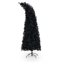 7FT Black Wizard Hat Christmas Tree Unique Curved Cone Design with Sturdy Metal Stand |Easy Assembly & Fluffing Indoor Holiday Décor for Home, Party & Halloween-Christmas 7FT Black Wizard Hat Christmas Tree Unique Curved Cone Design with Sturdy Metal Stand |Easy Assembly & Fluffing Indoor Holiday Décor for Home, Party & Halloween-Christmas