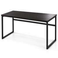 Computer Desk Metal Frame 112 cm Dark Brown for Home Office Computer Desk Metal Frame 112 cm Dark Brown for Home Office
