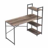 47" Computer Desk, 140 x 60cm Reversible Office Desk with 4-Tier Shelves, CPU Stand for Home, Bedroom, Office - SULI-1VG120-SX