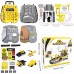 Construction Backpack Toy Set, Construction Truck Race Track with 3 Trucks, Helicopter for Children, Kids - PB66-A