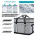 Large Cooler Bag, Collapsible Insulated Bag with Dual Compartment and Bottle Opener for Travel, Camping, Beach, Picnic (Grey)
