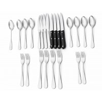24-Piece Stainless Steel Silverware Set with Steak Knives Mirror Polished Flatware for 4 Dishwasher Safe Cutlery Set for Home, Kitchen, Restaurant 24-Piece Stainless Steel Silverware Set with Steak Knives Mirror Polished Flatware for 4 Dishwasher Safe Cutlery Set for Home, Kitchen, Restaurant