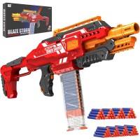 Automatic Electric Dart Blaster Toy, Fully Motorized Nerf Gun with 40 PCS Soft Darts and 15-Dart Clear Clip, for Kids, Teens and Adults - ZC7100