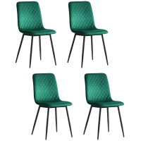 4 Set Velvet Dining Chairs Set, Armless Side Chairs with Metal Legs for Home, Dining Room, Kitchen (Green) - WC0404GN 4 Set Velvet Dining Chairs Set, Armless Side Chairs with Metal Legs for Home, Dining Room, Kitchen (Green) - WC0404GN