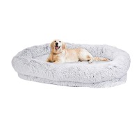 Extra-Large Calming Dog Bed 174×110 cm with Blanket & Pillow, Ultra-Soft Plush Orthopedic Foam Support, Washable Cover, Non-Slip Bottom – XXL Comfort Bed for Large Dogs & Multi-Pets – Grey Extra-Large Calming Dog Bed 174×110 cm with Blanket & Pillow, Ultra-Soft Plush Orthopedic Foam Support, Washable Cover, Non-Slip Bottom – XXL Comfort Bed for Large Dogs & Multi-Pets – Grey