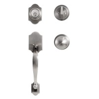 Front Door Handle Set, Deadbolt, Satin Nickel, Reversible Front Door Handle Set, Deadbolt, Satin Nickel, Reversible