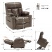 Electric Recliner Chair, Power Recliner with Heat and Massage, Dual Motor, Cupholder, USB & Type C Ports, Extended Footrest - 8163