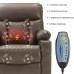 Electric Recliner Chair, Power Recliner with Heat and Massage, Dual Motor, Cupholder, USB & Type C Ports, Extended Footrest - 8163