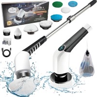 8 in 1 Electric Spin Scrubber, Cordless Cleaning Brush with 8 Interchangeable Brush Heads, Adjustable Handle, 3 Speed Modes, Voice Prompt for Home, Bathroom, Floor, Tile Cleaning - ANS-8015A 8 in 1 Electric Spin Scrubber, Cordless Cleaning Brush with 8 Interchangeable Brush Heads, Adjustable Handle, 3 Speed Modes, Voice Prompt for Home, Bathroom, Floor, Tile Cleaning - ANS-8015A