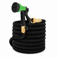 25 FT Expandable Garden Hose, Lightweight Anti Kink Flexible Garden Hose with 8 Function Nozzle, 3/4 inch Diameter, Extra Strength Fabric (Black) - JB25 25 FT Expandable Garden Hose, Lightweight Anti Kink Flexible Garden Hose with 8 Function Nozzle, 3/4 inch Diameter, Extra Strength Fabric (Black) - JB25