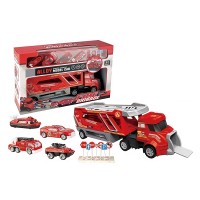 Fire Brigade Die-Cast Fire Engine Truck Set, Mini Rescue Emergency Vehicle Car Toy Playset for Kids - JM-1