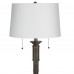 58 inch Floor Lamp, Rustic Grey Faux Wood Floor Lamp with Hardback Shade, Double Pull Switch - PL4313