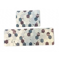 Super Absorbent Floor Mat Set, Quick-Dry Non-Slip Kitchen Runner and Small Mat, Machine Washable Low-Profile Rubber Backing, Marble Hexagon Pattern, 120 x 40 cm + 59 x 40 cm Super Absorbent Floor Mat Set, Quick-Dry Non-Slip Kitchen Runner and Small Mat, Machine Washable Low-Profile Rubber Backing, Marble Hexagon Pattern, 120 x 40 cm + 59 x 40 cm