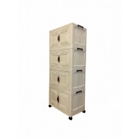4-Tier Folding Storage Cabinet with Wheels Stackable Organizer with Doors Space-Saving Plastic Storage Cupboard Bedroom Office Living Room Pantry 4-Tier Folding Storage Cabinet with Wheels Stackable Organizer with Doors Space-Saving Plastic Storage Cupboard Bedroom Office Living Room Pantry
