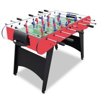 48 Inch Foosball Table, Competitive Table Soccer Game Set with Ergonomic Handles, Chrome-Finished Hollow Steel Rods, Manual Scorekeepers, 2 Balls, Indoor Game Room Table Red Color 48 Inch Foosball Table, Competitive Table Soccer Game Set with Ergonomic Handles, Chrome-Finished Hollow Steel Rods, Manual Scorekeepers, 2 Balls, Indoor Game Room Table Red Color