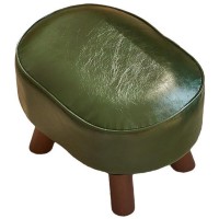 Small Foot Stool Ottoman, Multi-Functional Foot Rest with Anti-Skid for Living Room, Entryway, Hallways, Bedroom, 40 x 30 x 27cm (Green) - T334