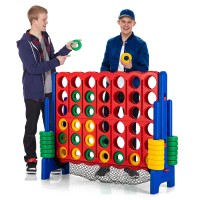 Giant Connect 4 Game Set, 4-in-a-Row Connect Game with Quick-Release Levers, Mesh Pocket for Kids, Adults, Indoor, Outdoor - SP37596BL