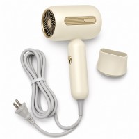 1300W Compact Hair Dryer with Nozzle, Champagne Gold Model MD-10 1300W Compact Hair Dryer with Nozzle, Champagne Gold Model MD-10