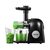 AICOK 150W Slow Masticating Juicer Extractor with Higher Juice Yield, Drier Pulp, Quiet Motor, Reverse Function for Fruits and Vegetables - AMR521