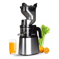 300W Cold Press Slow Juicer, Stainless Steel 5.1 Inch Feeding Chute, Pulp Juice Separation, Quiet and Efficient for Maximum Nutrient Extraction - OHCL2023L