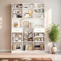 Large Kitchen Pantry Storage Cabinet, 8-Tier Freestanding Organizer with Drawers, Open Shelves & Cable Management Port, Anti-Tip Design, White, for Kitchen, Dining Room & Home Office Large Kitchen Pantry Storage Cabinet, 8-Tier Freestanding Organizer with Drawers, Open Shelves & Cable Management Port, Anti-Tip Design, White, for Kitchen, Dining Room & Home Office