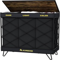 3-Section Laundry Hamper with Lid, 132L Large Capacity Clothes Sorter Basket with Removable Bags, Foldable Laundry Organizer for Dark, Light, and Color Clothes Model RXKE10-BK 3-Section Laundry Hamper with Lid, 132L Large Capacity Clothes Sorter Basket with Removable Bags, Foldable Laundry Organizer for Dark, Light, and Color Clothes Model RXKE10-BK