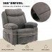 Massage Recliner Chair, 360° Swivel Rocker Reclining Chair with Massage and Heat Function for Home, Living Room (Grey) - XL-1157GM (Random Color Pick Up)